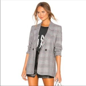ANINE BING Madeline Blazer White, Black & Red Size XS